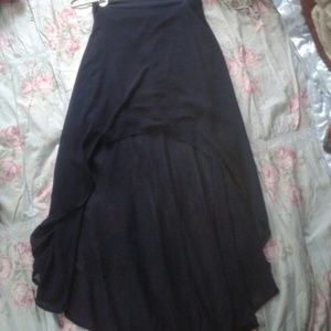 Forever 21 Navy Blue High Low Skirt