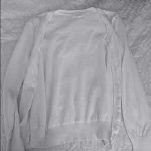F21 white cardigan