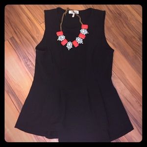 Monteau black peplum blouse