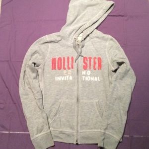 Grey Hollister zipper hoodie