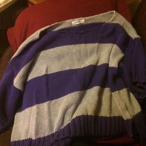 purple and grey sweater