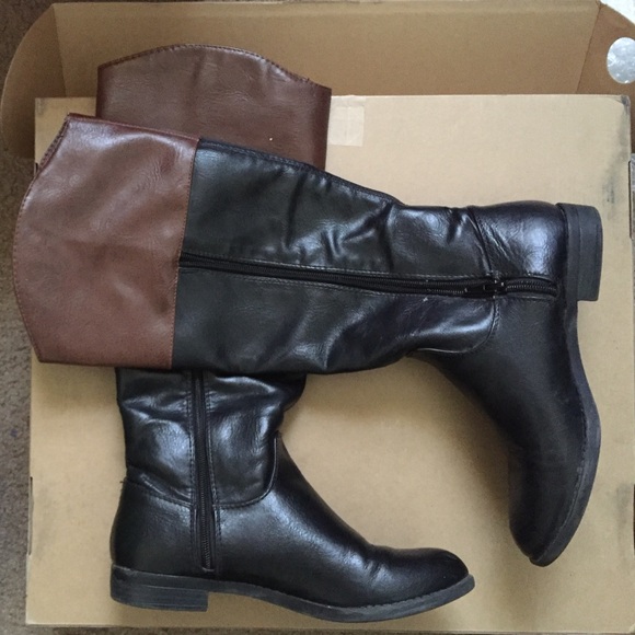 Merona riding boots black and brown