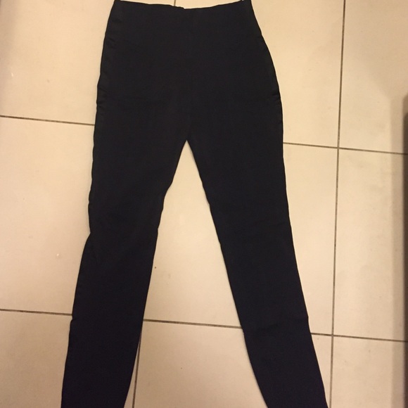High waisted black spandex pants