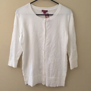 White 3/4 sleeve cardigan