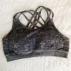 Target active gray strapped sports bra