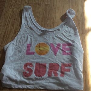 Love surf crop top tank