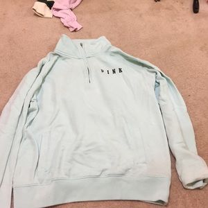 qrt zip mint pink sweatshirt
