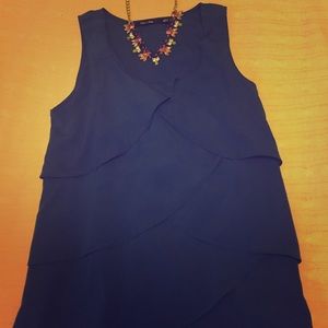 Doe & Rae blue ruffle top