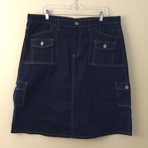 Black denim high waist skirt