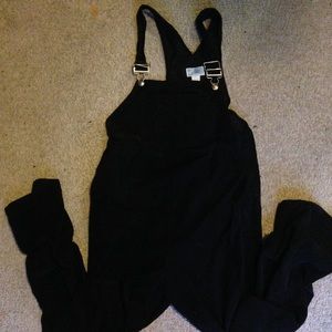 90s vintage mom oversized fit black overalls