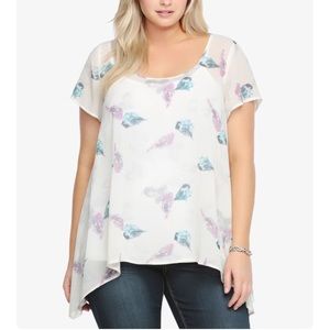 Torrid Bird Chiffon Top