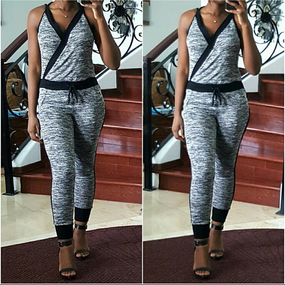 SOLD | Black and Grey Jumpsuit - Picture 2 of 4