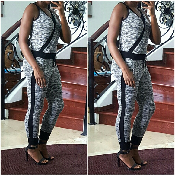 SOLD | Black and Grey Jumpsuit - Picture 3 of 4