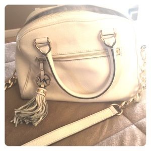 Michael kors white leather satchel