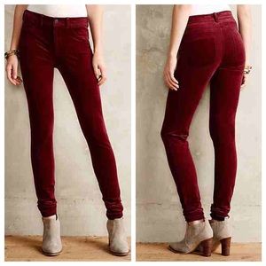 Anthropologie skinny cord pilcro -size 27-burgundy