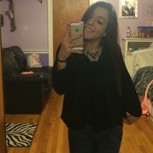 Forever 21  Black & White Flowy Blouse.