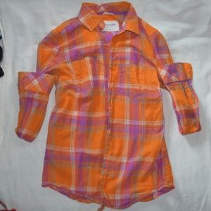 Orange plaid button up