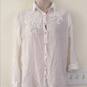 3J workshop - Johnny Was : white embroidered shirt