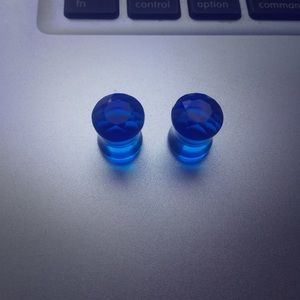 00g (10mm) Faceted Glass Plugs