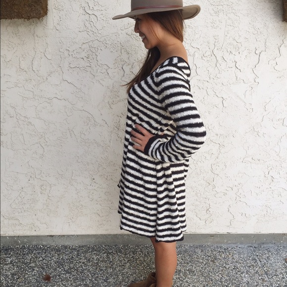 Sale / Striped Tunic Sweater Dress - Picture 3 of 4
