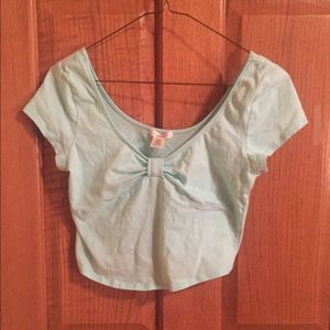 Light blue crop top