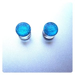 00g (10mm) Aqua Dichro Front Plugs
