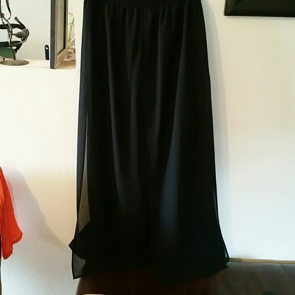 Plus size xl palazzo pants with sheer cover