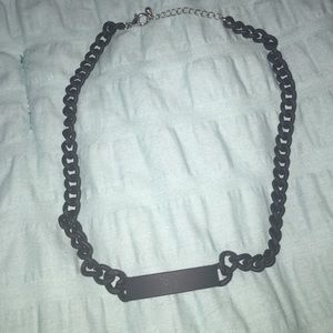 matte black metal choker