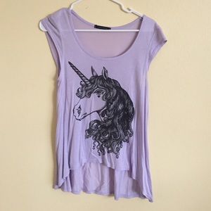 Violet Flowy High Low Tee