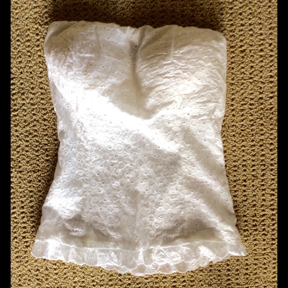Strapless Eyelet Top