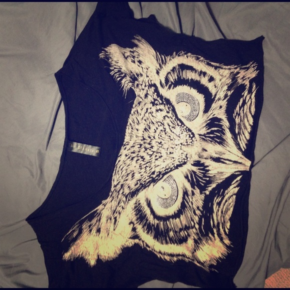 Owl graphic crop top