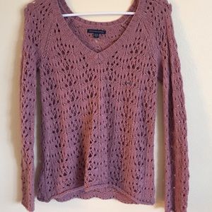 American Eagle Maroon Cable Knit