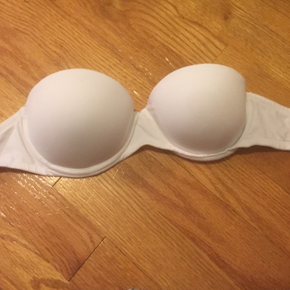 White strapless Victoria's Secret bra