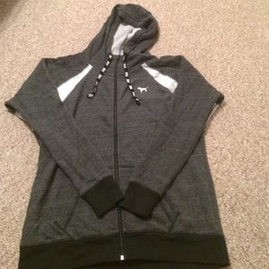 VS PINK Long sleeve zip up, size Large