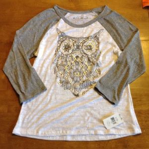 Miss me owl base ball tee