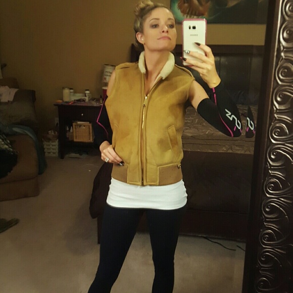 Vintage Lord Latigo Leather Sherpa Vest