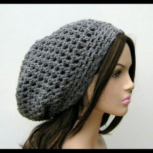 Grey slouch beanie