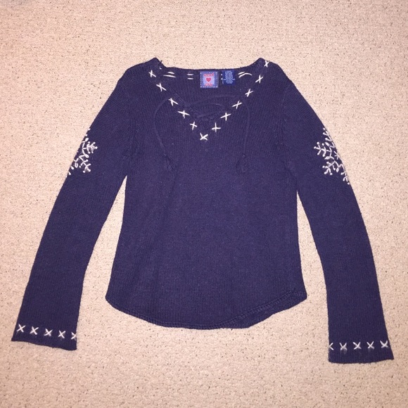 Navy Blue snowflake sweater