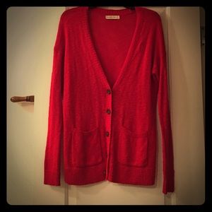 Abercrombie red cardigan