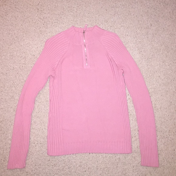 Pink 1/4 zipper sweater - Picture 1 of 2