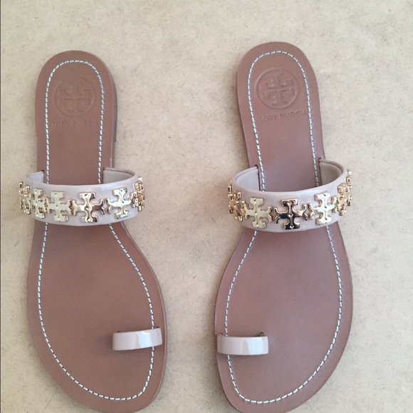 Tory Burch Shoes - Tory Burch Logo Toe Ring Sandals