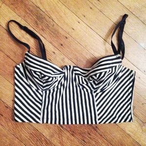 Striped bustier top