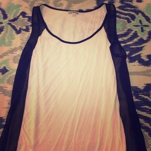 Express Thick strapped black and white tank top