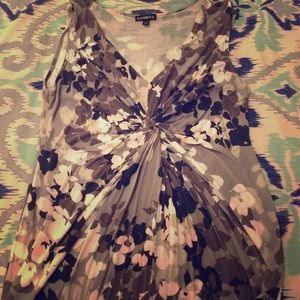 Express Dressy Grey Flower top, Small