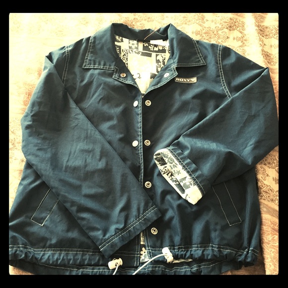 NWOT ROXY Jacket Size Small Fleece Shell Navy Blue