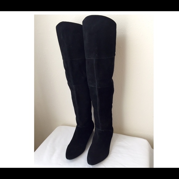 Reduced! Steve Madden Suede Blk Knee High Boots