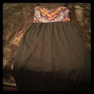 Black/Aztec spaghetti strap maxi