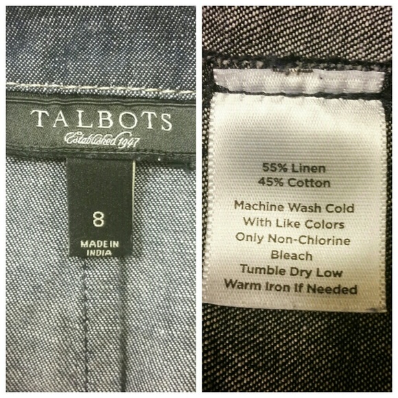 ❌SOLD Talbots Denim Sleeveless Belted Dress - Picture 4 of 4