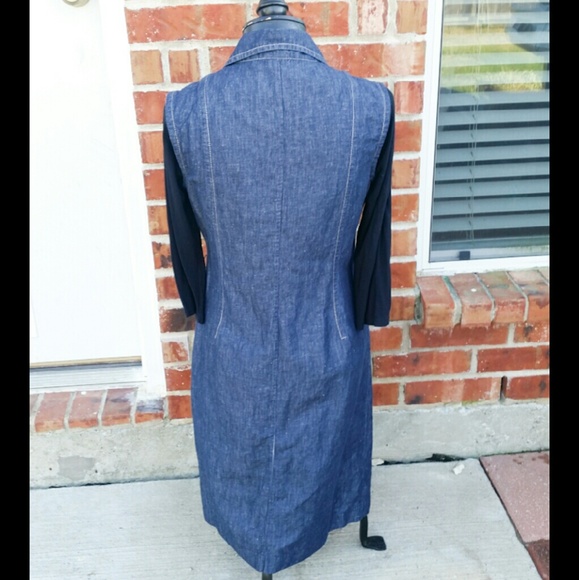 ❌SOLD Talbots Denim Sleeveless Belted Dress - Picture 3 of 4