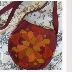 Lucky brand red leather cross body